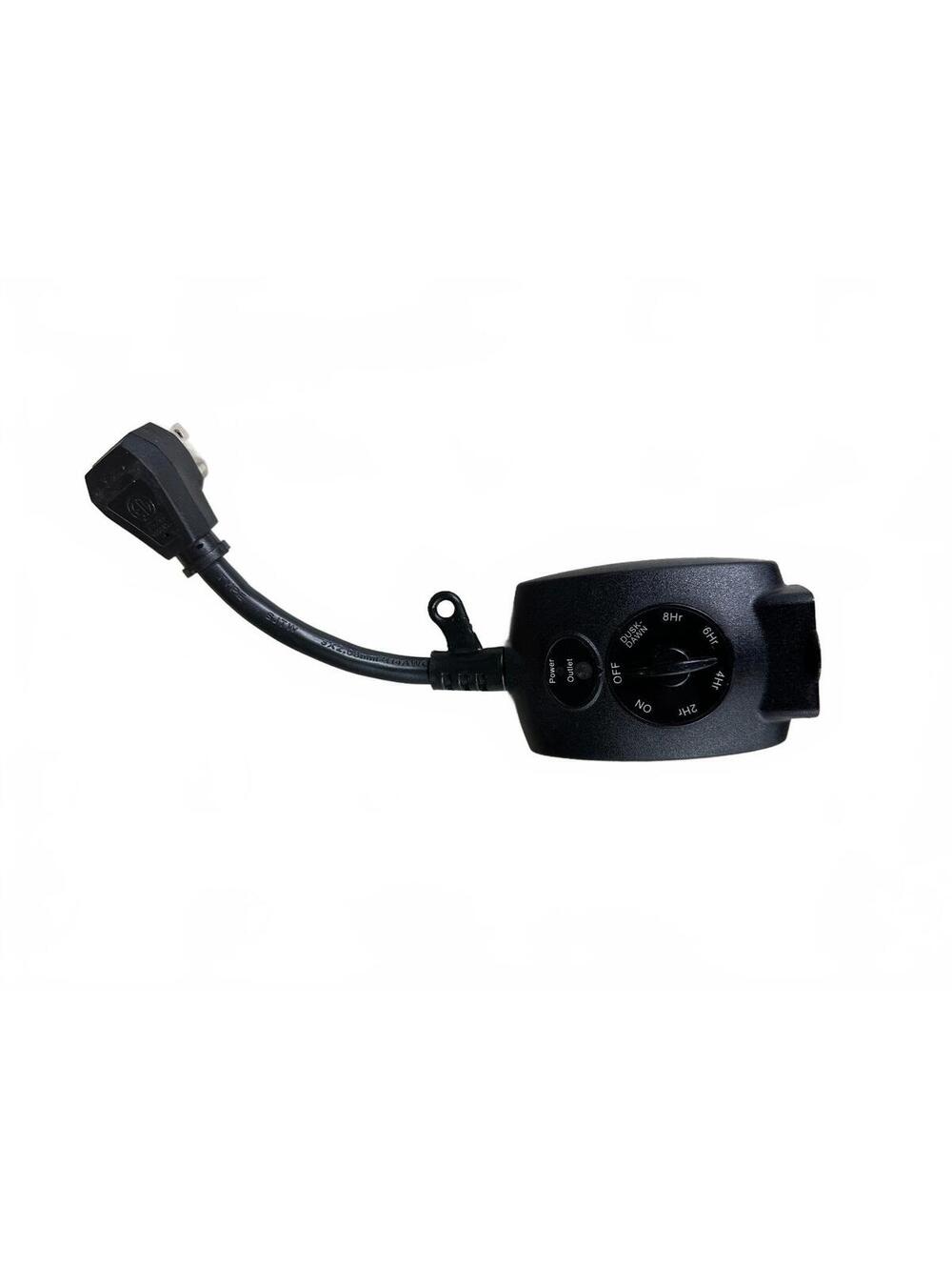 Black Outdoor Timer Plug with Adjustable Dial